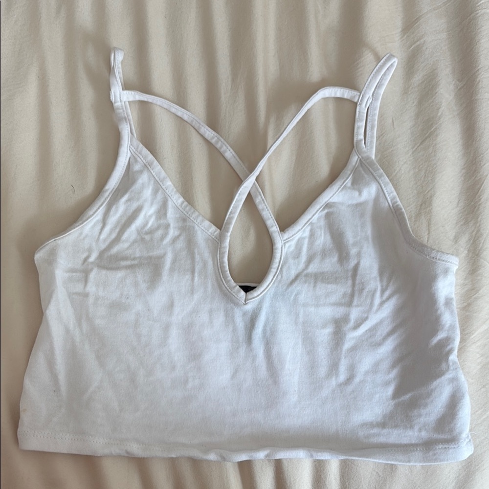 Forever 21 White Strappy Crop Top
